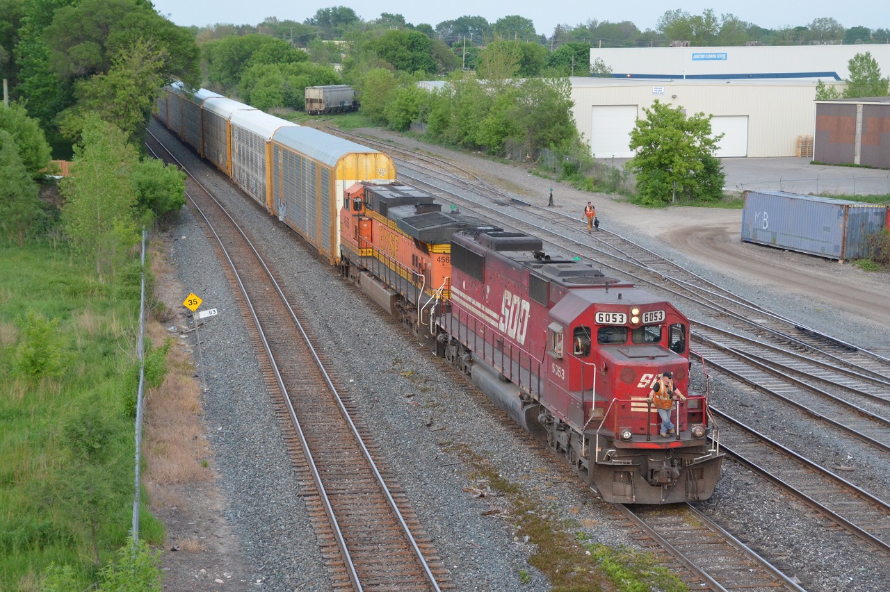 CP 147 passes under Quebec Street where they will then stop at Adelaide Road for a crew chnage