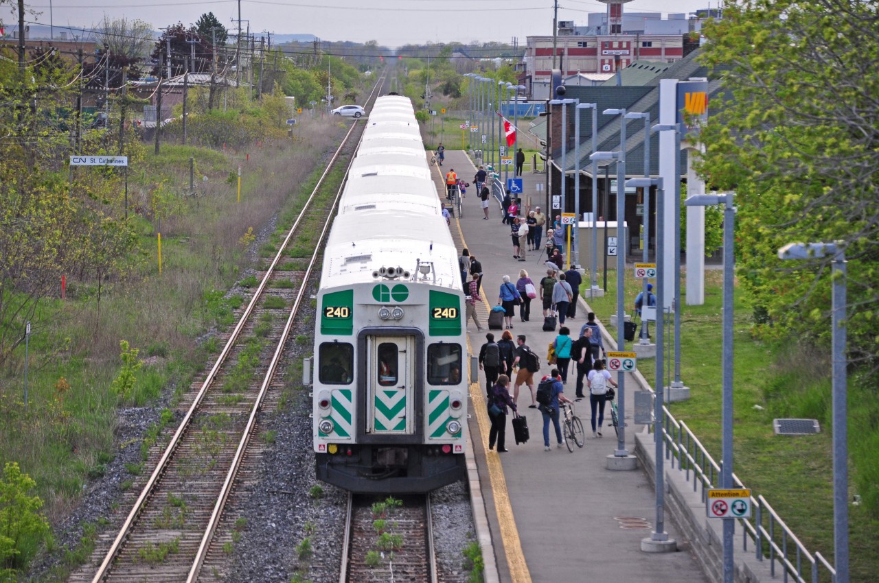 The first GO Train of 2015 arrives in St Catharines. Though I normally don't find interest in shooting the GO, shooting the first one of the year is always fun, and it adds it helps makes the Grimsby Sub a little more interesting. And before you ask, no I don't know the people waving to me :)