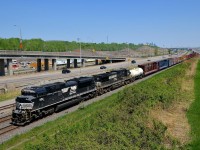 <b>Back from Vermont with NS power.</b> CN 323 is returning from Vermont with NS 1134 & NS 8972 for power about a minute after CN 527 passed with two other NS units.