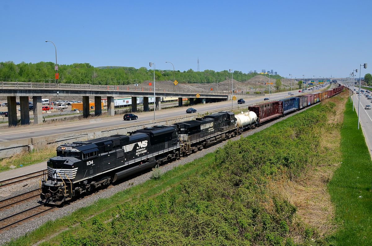 Back from Vermont with NS power. CN 323 is returning from Vermont with NS 1134 & NS 8972 for power about a minute after CN 527 passed with two other NS units.