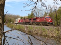 It is always amazing how quickly photo locations grow in. The pond at Campbellville is one such location. I have taken many photos here over the last twenty years and it is hard to believe you could once take photos across the pond from the road. It has been a while so I figured I would try to venture in before the greenery took over in the summer once more. Typical of many CP trains these days the motive power on 147 today was not all that interesting so I was hoping the scenery might make the photo instead. 
