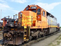 QNS&L SD40-2 314 rests at Mac Yard shop track. Not sure where this unit is headed as it came in from Montreal a few days ago and has not returned to home rails. Anyone know where its headed?