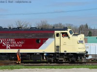OSR's man on the ground, and man around town, Sheldon Golden chats with the Conductor as the crew switches Ingersoll yard. This will be the first in a series from an outing on the OSR, which I'll throw up here over the next few days. :) 





