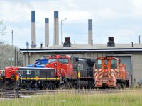 CN 223, CN 2565, and former Stelco SW1000 #456 (ex-VIA 201; nee Inland Steel 115) lurking about outside of LDS