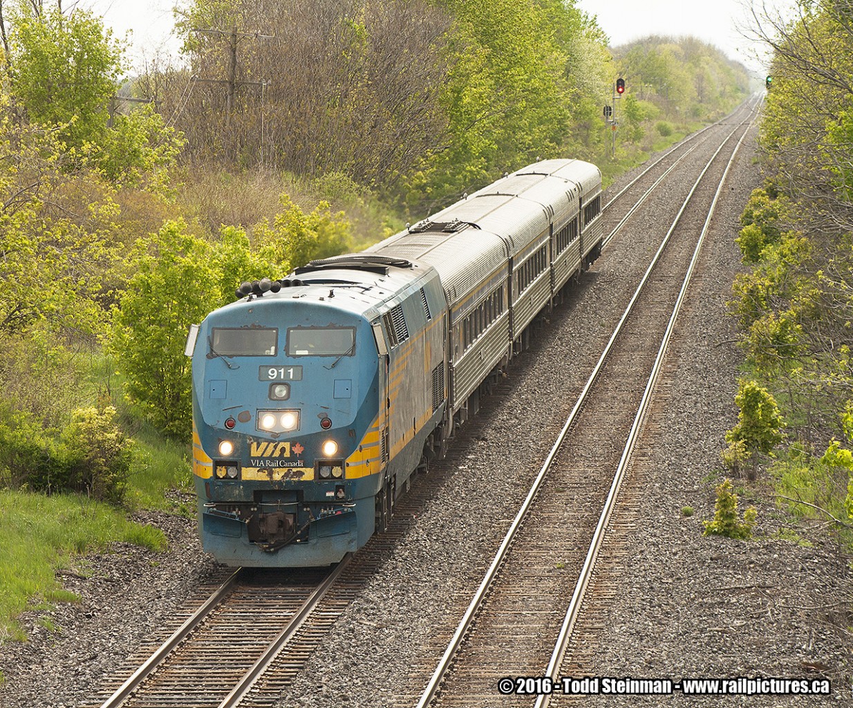 No emergency here! VIA 911 leads eastbound train 76 to it's next stop at Brantford.