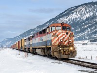 With a pair of BCOL C40-8Ms doing the honours, A417's train is about to knock down the home signal at Vinsulla, entering double track territory for the remainder of the journey to Kamloops.