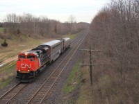 CN 8016 leads a rather unusual test train. Before this the train had a f40 but sadly was swapped in Mac yard. 