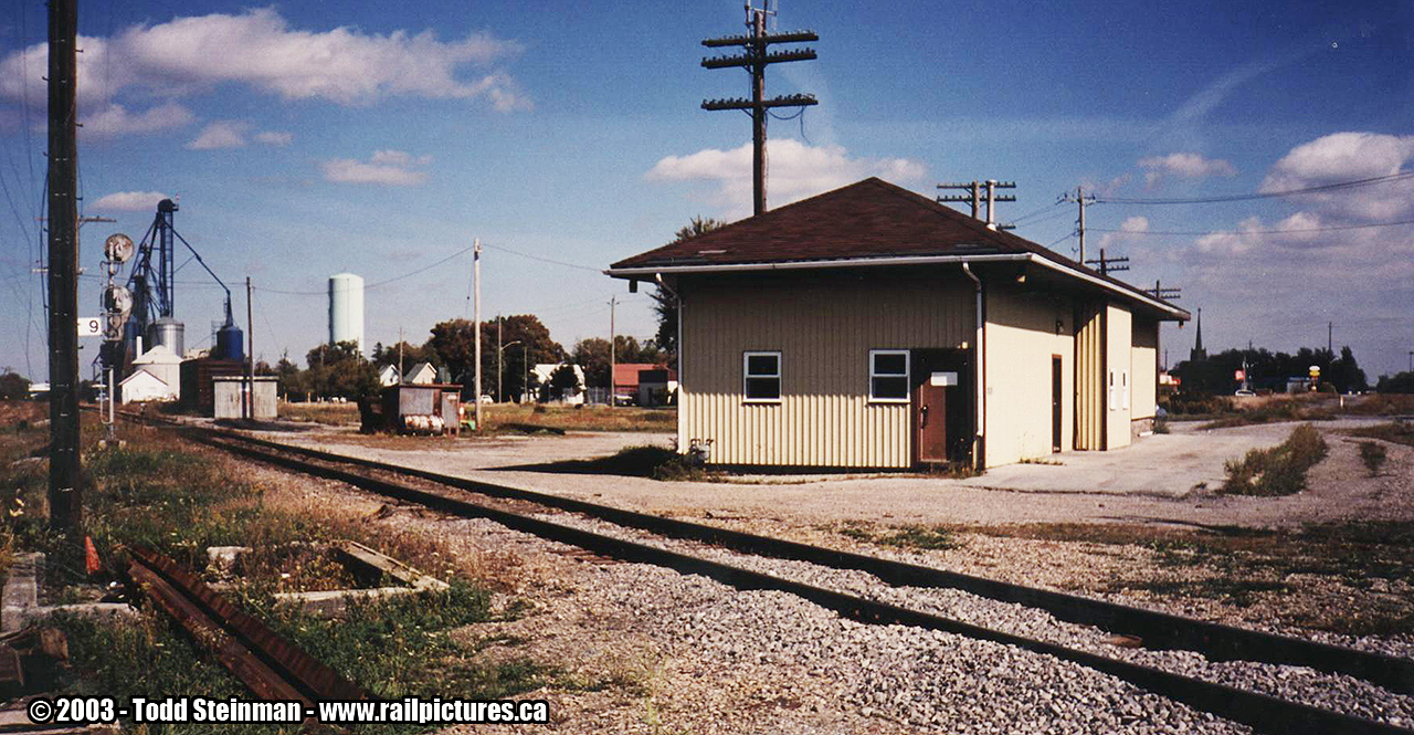 The Canada Southern was once a mighty railroad, hauling freight and passengers from Detroit to Buffalo. They used Southern Ontario as their 'shortcut', and brought a new competition to what eventually was the Canadian National and the Canadian Pacific Railways. 

However, as evidenced by the shot I took in 2003, all rail of the once mighty Canada Southern had been pulled out. All that is left are memories...note the concrete base at the left hand side. This was the CS control tower for the diamond crossing of the CN Hagersville Subdivision. Also, the station still exists in Hagersville despite being clad in ugly yellow siding, and is used by crews of what is now known today as the Southern Ontario Railway. The diamond was recently removed, just prior to this shot. In the background, where the boxcar and a shed stand abutted against it, is where the CN's station once stood. 

Rail still existed between Windsor and St. Thomas until (around) 2012. That's when the last portion of this US railroad - originally built by the Michigan Central, was removed.