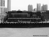 CN 4803 sits on the turntable at the John St. Roundhouse, now all part of Toronto Roundhouse Park. 