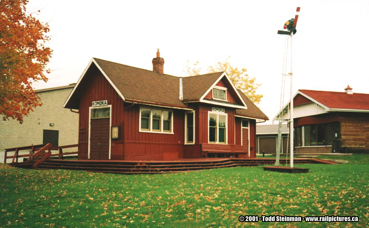 Every station has a story. And the Komoka station is no different. However, from the beginning their station wasn't their station. The station was built by the CNR and it was first located down the line in the small hamlet of Gobles. Being so small, and not really having a large population, this small farming community suffered the loss of their station as the CNR relocated it to the junction at Komoka. It made sense to the CNR to have this small station for passengers going between trains on both the Strathroy and Chatham Subdivisions. Later in time, it also made sense to the CNR that they no longer required the station for use as their eyes shifted, intently focusing more on freight revenues than that of hauling passengers. The station was eventually closed, and relocated to Queen Street where it resides today as part of the Komoka Railway Museum.