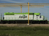 An ex. Penn Central SD38 now works for Cargill at the company's Davidson SK elevator. One of the sharpest looking industrial paint schemes around in my opinion!