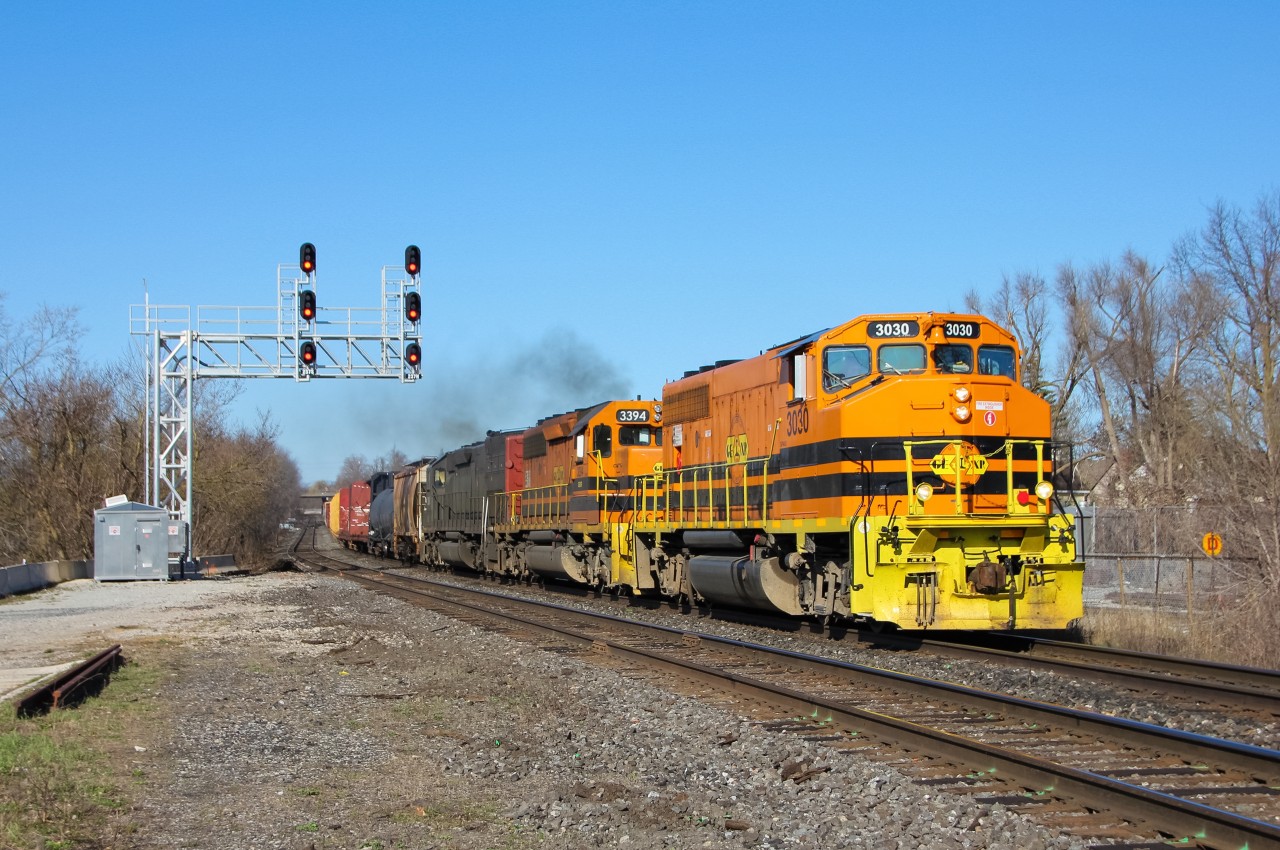 A nice break from the usual trio of 3393 3394 and 3054, as 3030 leads 432-22 through Georgetown, on a gorgeous April morning.