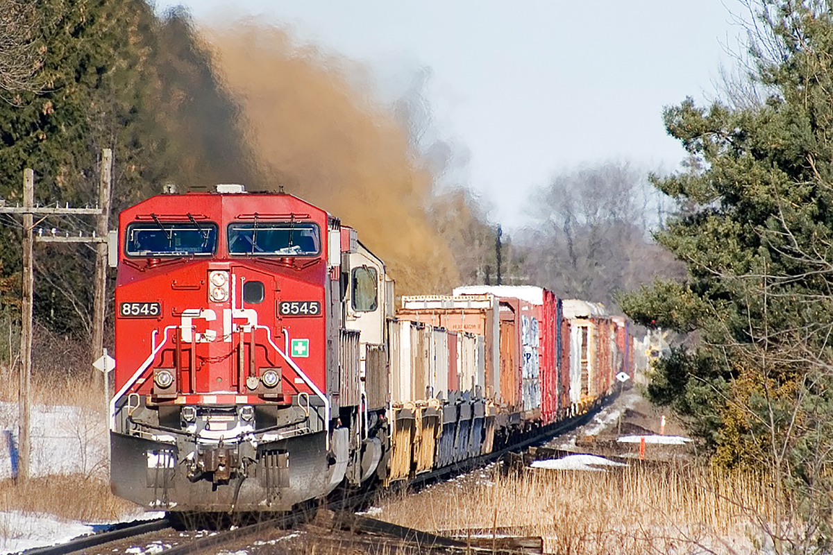 Westbound in the later afternoon.