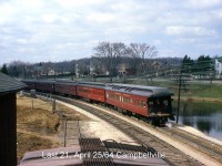 Another view of the last CP Montreal-Toronto-Windsor-Detroit full-service train #21 passing through Campbellville on the CP Galt Sub, this time showing its tail-end observation car bringing up the rear as the train gets ready to make its station stop at Guelph Junction.
<br><br>
CP #21's head end passing by seconds before: <a href=http://www.railpictures.ca/?attachment_id=25072><b>http://www.railpictures.ca/?attachment_id=25072</b></a><br>
Leading F-units at Guelph Junction station: <a href=http://www.railpictures.ca/?attachment_id=24875><b>http://www.railpictures.ca/?attachment_id=24875</b></a><br>