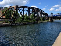 AMT 1350 pushes AMT 811 towards Central Station in Montreal.