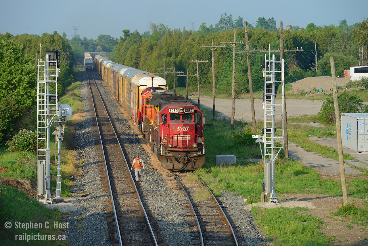 The old and the new co-exist at Puslinch for a very brief couple months. What's happening on the Galt sub? PNR has quickly installed new signal masts at most ABS locations between Guelph Junction and Killean/Galt. The old Searchlight ABS signals, installed in 1944 or 1945 as a result of the very heavy wartime traffic are being replaced, not with CTC - but with new ABS signals. That's right, this isn't a CTC project. Considering the age of the equipment on the Galt sub, it's no surprise. I'm informed a similar 'island' of ABS upgrades are ongoing on the Windsor sub - the entire Galt and Windsor subs will have new signals likely within the next two years if all goes at the same speed and if PNR crews do not continue throughout the fall and winter months. Get your shots - while south of the border, PTC is quickly eliminating classic signal systems, it's also happening here for different reasons.. and your once classic photos will soon be gone.