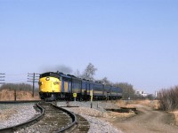 A very short westbound "Super Continental" scoots through the industrial area between Bissell and Acheson, just west of Edmonton. In recent times, it has expanded greatly.