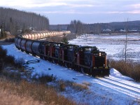 The sun was fading, clouds were thickening, and the scenery wasn't all that exciting, so this was our last photo op for the day.
The Athabasca Sub wasn't an easy line to follow - Often it would be off in the woods of fields. Nor was it the most scenic line, but I am glad that we explored it this once.
