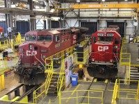 SD60 6242 is in for maintenance while AC4400 is tied up in storage. It is currently still in storage while the SD60 continues to haul freight.