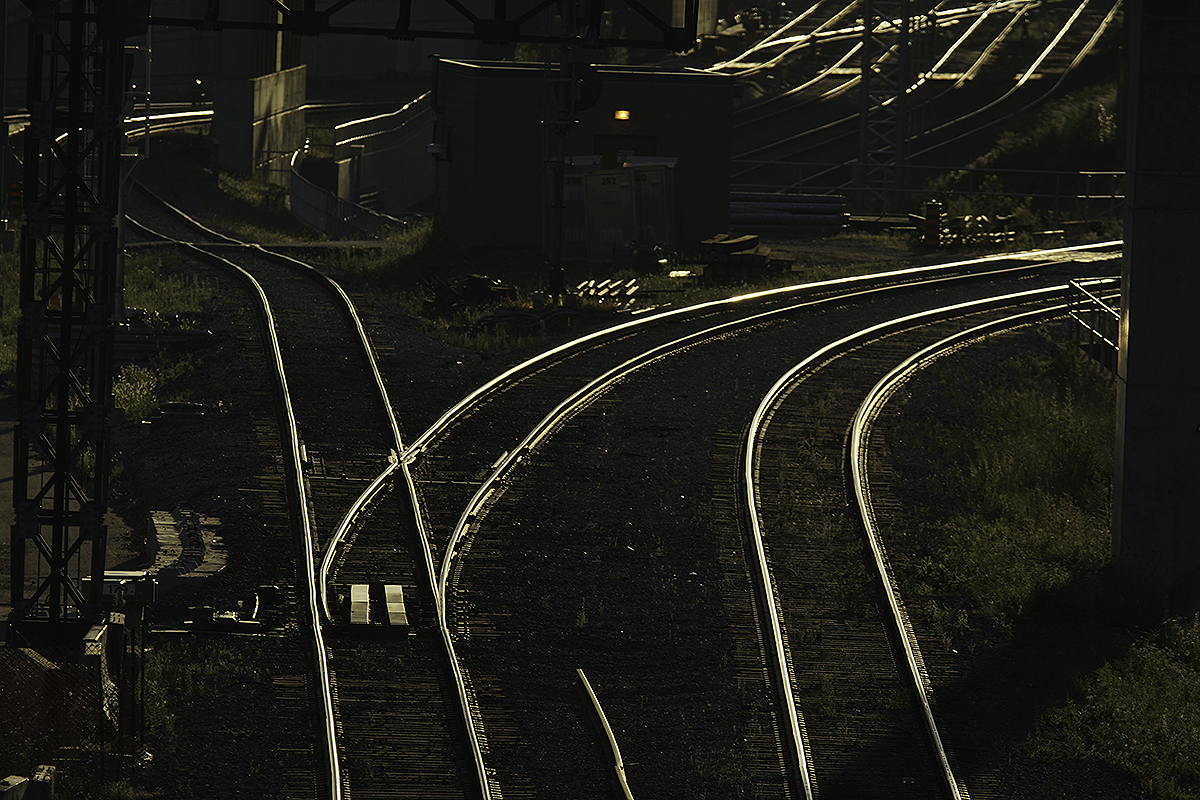 Looking back into the rising sun, the simplicity that is railroading; steel rails that continue endlessly with a million stories to be told. That these rails are unbroken from here to Halifax, Vancouver, Hay River and Churchill is pretty remarkable when you think about it.