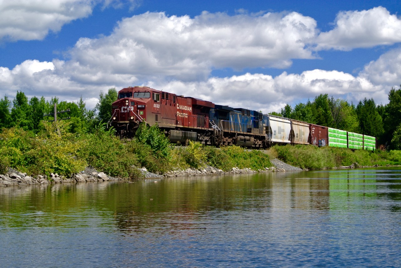 West bound freight on the causeway at Mountsberg Conservation area.
Taken from a canoe in the south half of the reservoir.