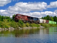 West bound freight on the causeway at Mountsberg Conservation area.
Taken from a canoe in the south half of the reservoir.