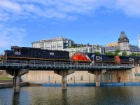 CN 149 is crossing over the eastern end of the Lachine Canal with IC 1001, IC 2705 & CN 2294 for power as it leaves the Port of Montreal.