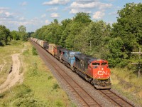 435 flies through mile 36 of the Dundas Sub, as it heads westward for London with a very short train in tow. 2456 appears once again, and for my 5th time shooting this guy in the last 3 months, it was a nice possible last shot for a while.