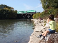 Growing up, Canadian National's Oakville subdivision was the only rail line I knew much about. Considering the variety of traffic that ran over the line, I didn't need much more. CN had a few through freights along with locals traveling the entire subdivision, CP traveled using trackage rights. Then there was the passenger trains, single and bi-level GO trains along with a mix of VIA trains and a pair of Amtrak trains. That was the 1980s and 1990s. Today Metrolinx owns the line and most of the freight traffic has bee re-routed elsewhere leaving little excitement on line for me. My son on the other hand has found the excitement I once had for the line and has taught me to find new photo opportunities for a line that once held so many. The Credit River bridge has long been a favourite location of mine and now the torch has been passed.