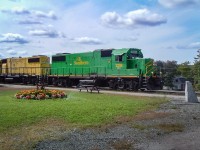 The daily eastbound freight from Maine arrived in McAdam, New Brunswick. At the time the "train from Maine" would be operated by US crews, who would hand the train off to the Canadian crews and lay over in the bunkhouse in McAdam until it was time to take the westbound train back into Maine.

The second unit, NBSR 2319, was still painted in the Sunbury colours from NB Southern's trailer-on-flatcar project.