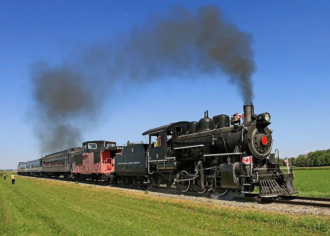 Another shot of the Waterloo Central Labor Day steam run. The visual distractions are still there, though not as prevalent in this shot.