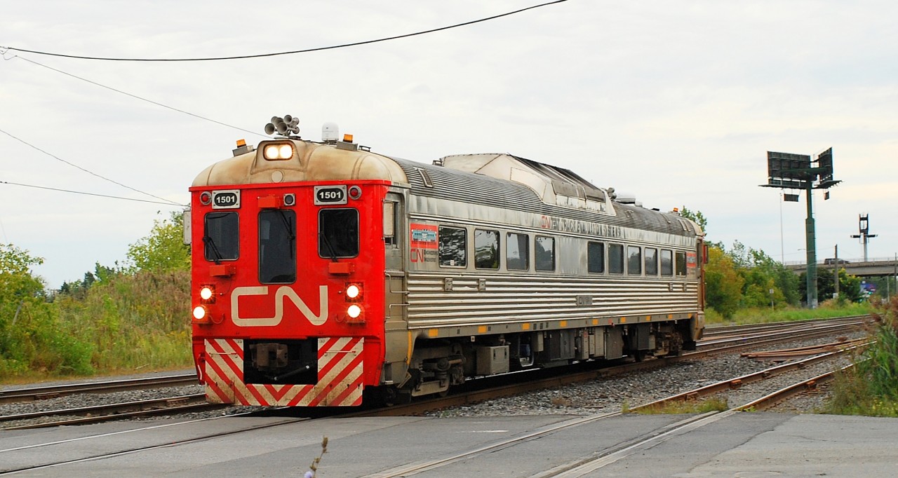 RDC BUDD CN-1501  CN test track evaluation systems came from Southwark Yard going Montréal direction