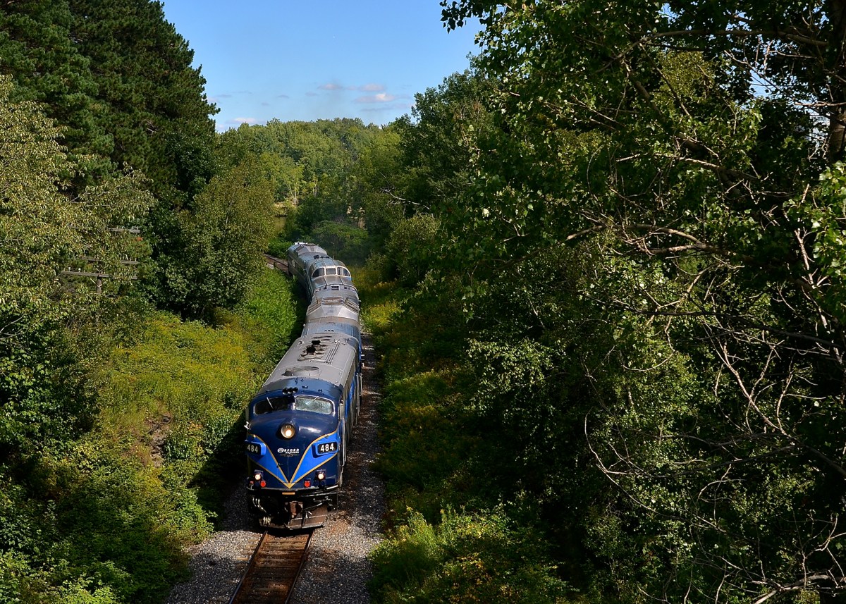 Leaving Sherbrooke. The Orford Express has just left Sherbrooke Station after allowing passengers to detrain and visit the market in the ex-CP station. It is westbound and headed for Orford's Express new base in Magog (previously it was based out of Sherbrooke).