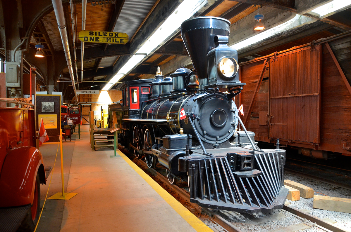 A pioneer steam engine. Built by Baldwin Locomotive Works for Northern Pacific in 1872, this 4-4-0 steam engine was the first one to ever operate in the province of Manitoba, after it had been sold in 1877 to a contractor working on construction of the Canadian Pacific Railway. It acquired the title Countess of Dufferin, named after the wife of the Governor General of Canada in 1877 (the Earl of Dufferein). Later the locomotive was used by the Columbia River Lumber Company and they eventually donated it to the city of Winnipeg. CP restored it at their Weston shops and it has been on exhibit in a variety of locations in Winnipeg since. Thankfully it has been preserved inside the Winnipeg Railway Museum (found inside the Union Station) since 1992.