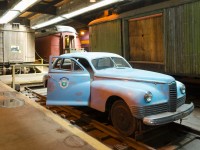 <b>A Packard on rails.</b> Preserved at the Winnipeg Railway Musuem (housed in Winnipeg Union Station) is this 1946 Packard which was purchased by the Greater Winnipeg Water District Railway in 1953 for track inspection duties.