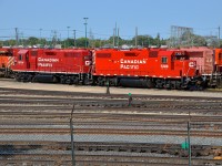 <b>An ex-Lehigh Valley unit far from the Northeast.</b> CP 7306 is a GP38-2 built for the Lehigh Valley in 1972 as LV 319, later it would be acquired by the D&H and later CP when they took over that road. Here it sits in the deadline in Winnipeg, far from its old stomping grounds in the Northeast. It is surrounded by dozens of other EMD units. 