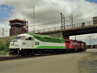 The number of the beast GO Transit 666 goes through Agincourt on it's way to being delivered.