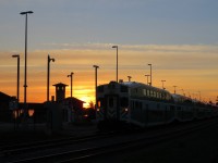Sunrise at Allandale Waterfront station. The original Allandale station is in the background.