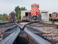 London built GP9u 8235 rests on track 2 awaiting fuel as today's power 1591/505 sits near by.