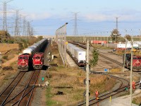 CP train 147 Toronto to Gibson,IN IHB makes it's way through Milton, Ontario.