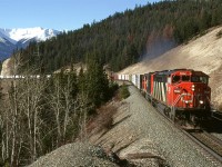 #359's counterpart, train #360 heads east with wood products from Prince George.