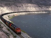A coal train approaches Juniper Beach provincial Park. The Thompson river rushes by to the right. This area is one of my favorite places to shoot trains, particularly if I had the time to walk around.
