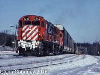 Train #923 ran to Windsor, mostly autoracks. On this day I waited a long time at Guelph Jct. for him to appear. When radioed the RTC and reported that he was down to 4 mph going by the ski hill at Kelso but he made up the hill!