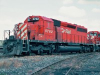 CP Rail GMD SD40-2 5762. In the 90s CP Rail equipped units 5702-5715, 5758-5772 and 6055-6080 with Locotrol-II receiving equipment and ran them as "B" units. Most cabs have been stripped of most appurtenances and windows blanked over; several units in these groups were returned to leader status.