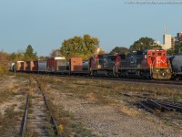 The time is 0822 in the morning and the first rays of the sun are starting to poke through the clouds as CN 384 is lead into Brantford by CN 2006 and CN 2178.  The two older Dash 8 variants was a nice change from the seemingly constant GEVO parade that CN has been lately.