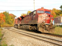 CP 147 led by two CP GEs heads west on the Galt Sub on the afternoon of Saturday, October 15, 2016. It was a great day to get out and take some pictures of the fall colours, and of course, trains. Campbellville is one of my favourite railfanning spots, assuming CP is providing action...