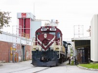 Getting decent shots of the OSR switching Owens Corning in Guelph was never an easy task. It was always a back lit shot so a bright and cloudy day worked best. It's an interesting industry with tracks buried in the pavement, and at times was almost switched daily, but times have changed. Reports have it that it was last switched in June 2016 and is no longer receiving shipments by rail. Makes me glad that I got the few shots I took over the years. 