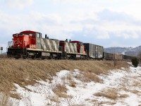 Life after the Praries, the CN only GMD-1 was once a very plentiful locomotive. Over the years a few were Transferred to eastern Canada. This was the last stand  for the vunerable model as they worked with GP9s and GP38s. Up until the end of 2015 it was hard enough to find one on a local, yet finding a pair. Here is train 547 clearing the glaas lead in Milton and waiting to be cleared out into the mainline, with a pair of GMD-1s. In 2016 it appears that the GMD-1s have been retired. 