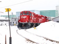 The only thing brightening up this grey winter day was a pair of factory fresh GP20C's. The pair have just backed onto a cut of covered hoppers, once they have finished assembling cars from both tracks they well head back to the mainline to collect the rest of their train. Fast forward to the fall of 2016 and reportedly the mill has been sold to Cargil. It has been weeks since a car was spotted here, but here's hoping that trend won't continue and soon hoppers will be rolling once again down the short but scenic spur to the mill. There is a lot of history here so hopefully the new owners will keep these rails full as they were when it was ADM.