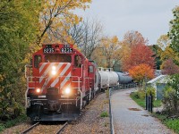 After working the Lower Yard, 8235 North is on the move towards the industrial end of Guelph. 